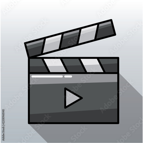 Video Clapperboard color icon for Filmmaking and Movie Production Illustration