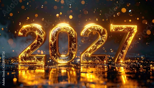Modern Neon New Year 2027 Header