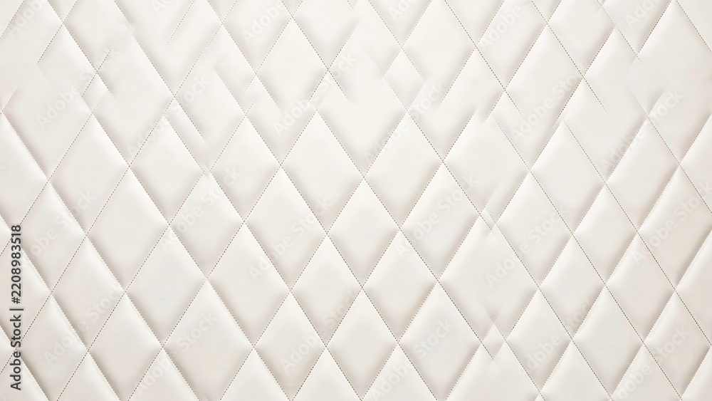 Fototapeta premium White quilted diamond pattern texture with elegant geometric design