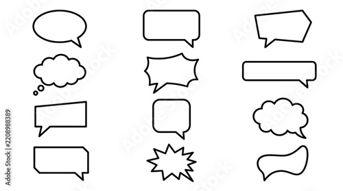 Speech Bubbles Icon Set: Chat, Message, Idea, Communication Shapes