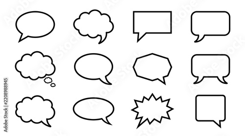 Speech Bubbles Icons Set - Chat, Communication, Message, Opinion, Ideas