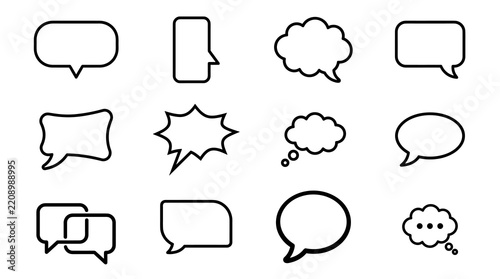 Speech Bubbles Icons: Message, Chat, Dialogue, Communication, Ideas, Quotes