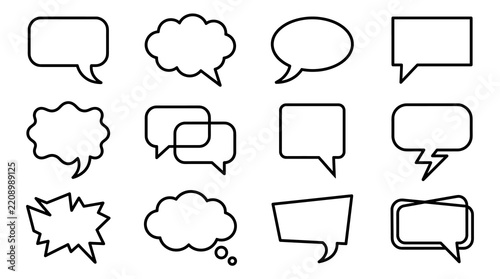 Speech Bubbles Icons Set - Communication, Dialogue, Chat, Ideas