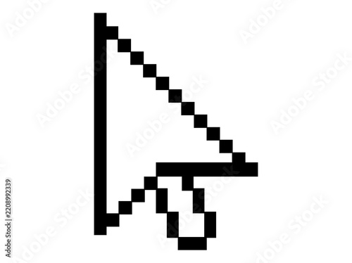 Obraz na plátně Pixelated outline mouse cursor pointer arrow icon design element