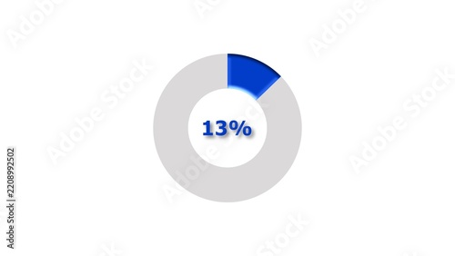 13% circle loading pie chart icon modern design concept illustration.