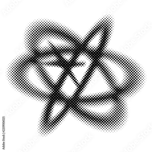 Star Y2K Halftone Graphic Shape
