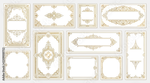 Ornate Decorative Frames and Borders Collection Isolated Vector Art