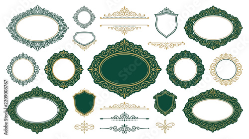 Ornate Decorative Frames and Borders Collection, Isolated Elements
