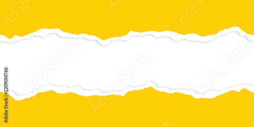 Torn yellow paper edges banner with copy space isolated png