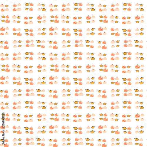 Cute Pumpkin and Bun Pattern