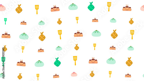 Kawaii Food and Utensil Pattern