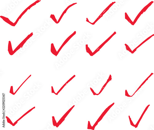 check mark icon. Hand drawn check and arrows signs. doodle effect stain collection. Chalk texture stain set. Doodle check marks. Hand drawn checkbox, examination mark and checklist marks design
