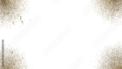 Golden Dust Powder Splash Sand Splatter Isolated Transparent PNG Four Corner Frame