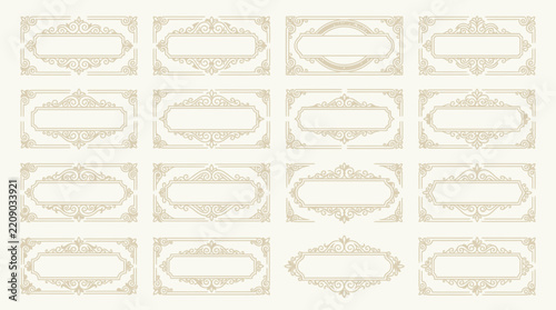 Ornate Vintage Decorative Frames and Borders Collection, Isolated