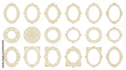Ornate Victorian Frames Collection Isolated Transparent Background