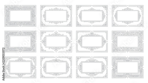 Ornate Vintage Decorative Frames Collection, Isolated on Transparent Background