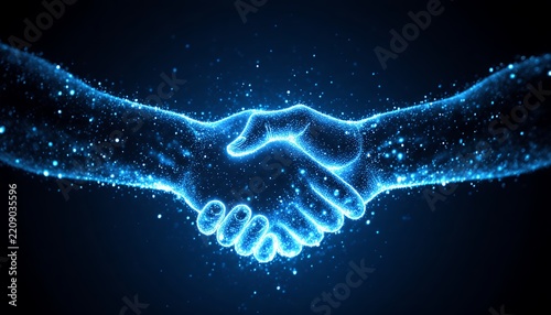 Translucent Handshake Symbolizing Connection and Collaboration