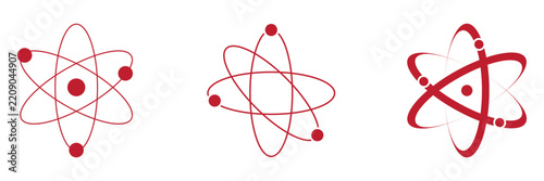 Multicolour nuclear structure icon set.atomic structure symbol.vector illustrator.eps 10