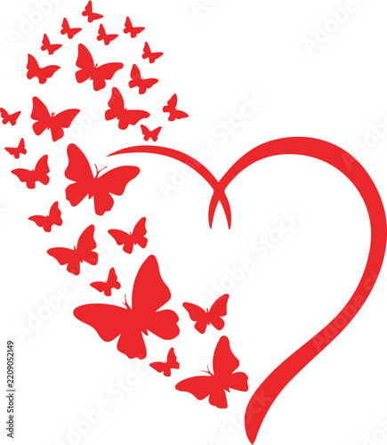 Butterfly Heart Love Symbol Illustration