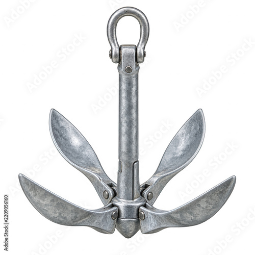 Galvanized folding grapnel anchor