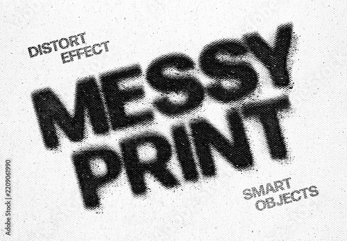 Messy Print Text Effect For Poster And Social Media Design