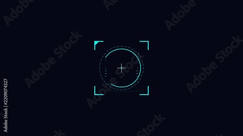 Square HUD futuristic digital interface element on black background