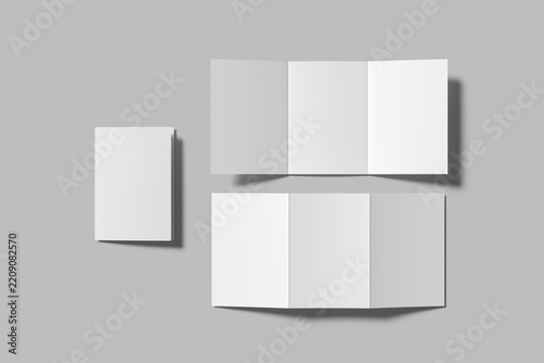 A5 Trifold Brochure Blank 3D Render Mockup