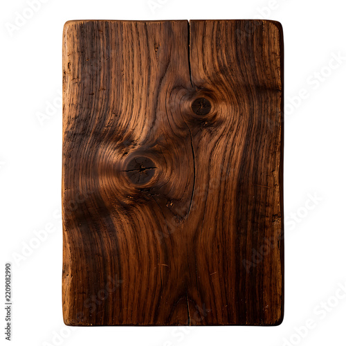 Rustic Dark Wood Plank with Knots and Grain Texture