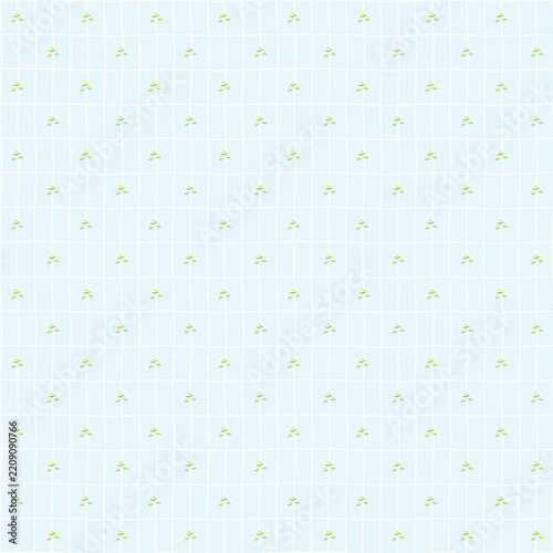 Small Floral Grid Seamless Pattern Vector Background