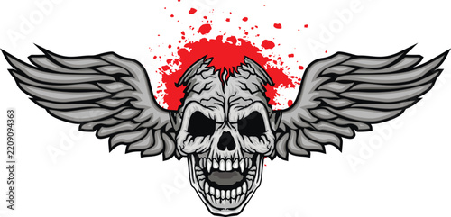 gothic sign with skull, grunge vintage design t shirts
