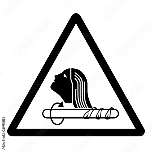 Rotating Shaft Keep Hair And Loose Clothing Away Symbol Sign, Vector Illustration, Isolate On White Background Label. EPS10