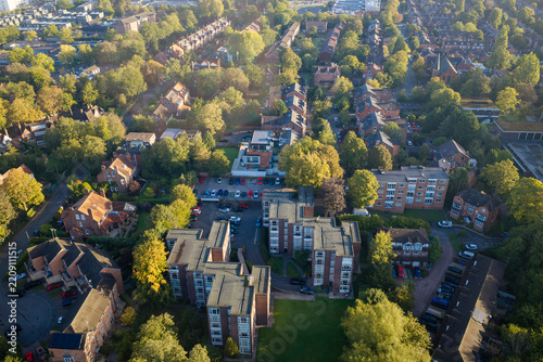 Aerial View of Residential Suburbs and Apartment Blocks in West Didsbury