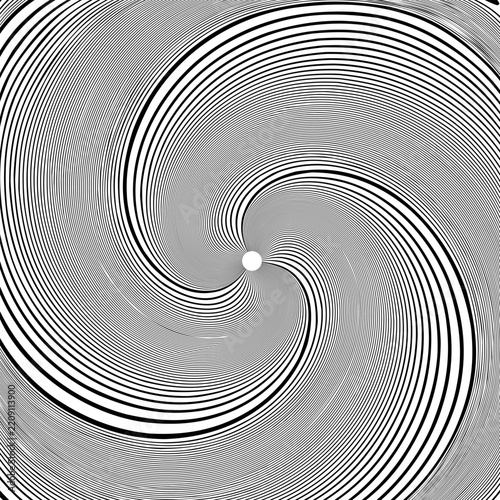 Rotation Whirl Vortex Movement. Abstract Curve Lines Design. 
