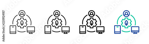 Digital Ecosystem Icon Collection Different Style Outline