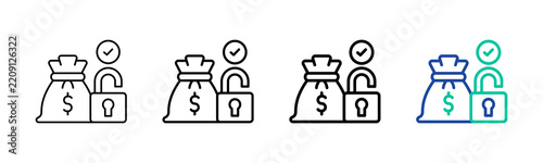  Access Capital Icon Collection Different Style Outline