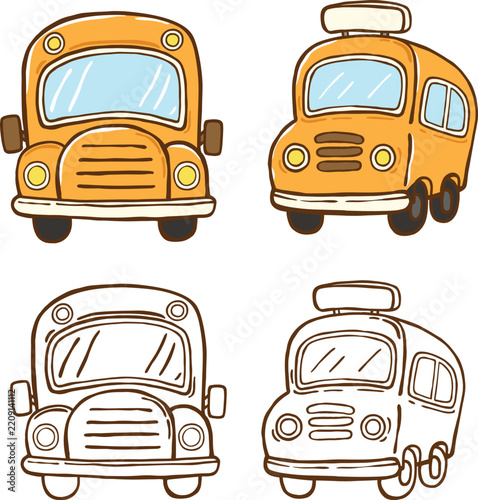 School Bus Hand drawn Illustration