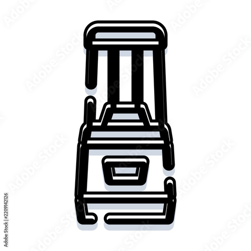 Fitness gym machine icon vector depicting exercise and strength training for workout, health, and active lifestyle, minimal monochrome outline ideal for apps and web design