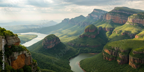 Blyde River Canyon showcasing dramatic cliffs and lush valleys