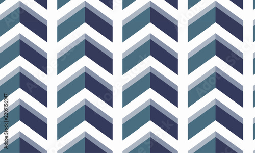 Navy Blue and Grey Chevron Seamless Vector Pattern with Layered Zigzag Stripes