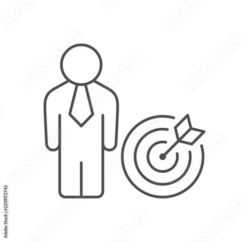 Business aim line outline icon