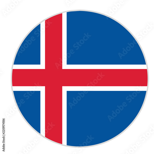 Fotografie iceland flag buttoniceland circular national flag isolated on transparent backgr