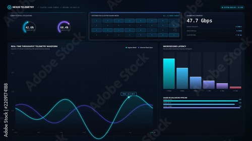 Futuristic Data Telemetry Dashboard Interface
