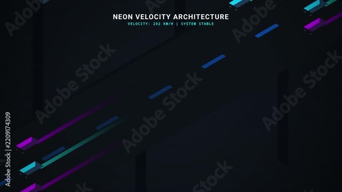 Isometric Neon Velocity Digital Abstract Motion Background