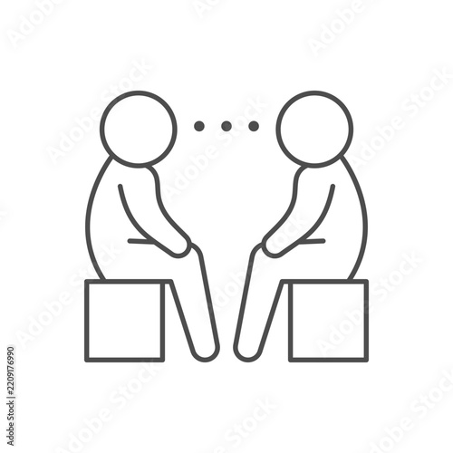 People communication line outline icon