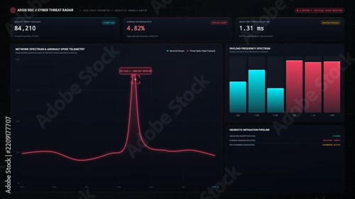 Cyber Security Network Threat Radar Monitoring System Interface