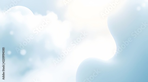 Soft Pastel Cloud Background: Blue White Gradient UI Design Abstract