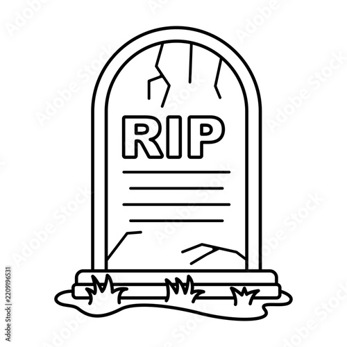 Grave Outline Icon Illustration, Unique halloween festival elements perfect for complementing designs, decorations, prints and more