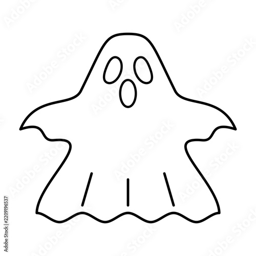 Ghost Outline Icon Illustration, Unique halloween festival elements perfect for complementing designs, decorations, prints and more