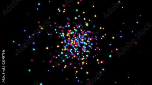 Abstract quantum prism reconstruction glowing on a black background
