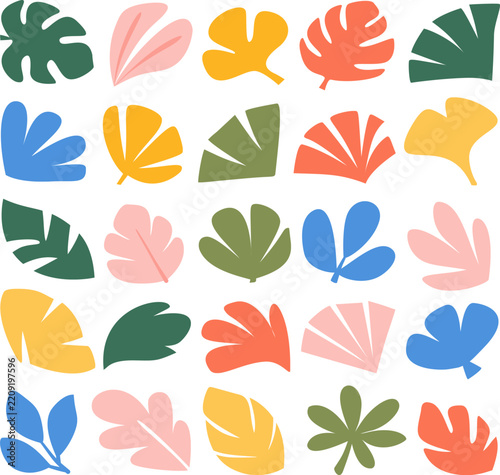 seamless pattern with colorful leaves